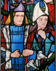 Salomão e a rainha de Sabá, 1857 (vitral)