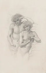 Estudo de dois nus masculinos para «Artur em Avalon», c. 1885