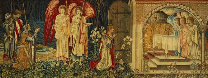A conquista do Santo Graal por Sir Galahad, Sir Bors e Sir Percival,