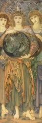 Os Dias da Criação: O Terceiro Dia, 1870-76 (wc, guache, ouro shell e pintura platina no painel coberto de linho)