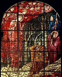 A janela da Natividade, detalhe, os pastores, 1888 (vitral)