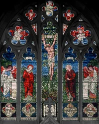Birmingham, Acocks Green, St Mary the Virgin, janela oriental, Morris & Co., Edward Burne-Jones, John Henry Dearle (1859-1932), 1895