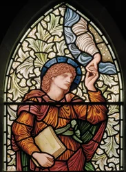 Wilden, Todos os Santos, Morris & Co., Edward Burne-Jones, John Henry Dearle (1859-1932), Enoque, detalhe, 1902-1914, Louisa, Alfred, Os Baldwins, Primeiro Ministro, Metodista, Worcestershire, Artes e Ofícios, R