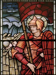 Wilden, Todos os Santos, Morris & Co., Edward Burne-Jones, John Henry Dearle (1859-1932), Josué, detalhe, 1902-1914, Louisa, Alfred, Os Baldwins, Primeiro Ministro, Metodista, Worcestershire, Artes e Ofícios,