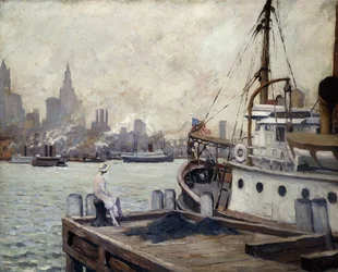 Manhã no porto de Nova Iorque