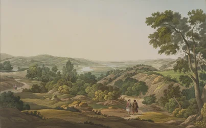 Planície de Olímpia, placa 6 da parte 1 de &39;vistas na Grécia&39;, gravado por J. Bailey, 1820 (aquatint)