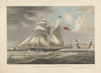 Vista de Ramsgate com o «Emma», o iate de Sir William Curtis