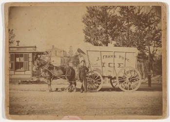 J. Carroça de gelo de Frank Pope, c. 1885 (foto)