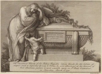 Bilhete Funeral de Sir Joshua Reynolds