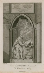 Vista do monumento de Handel na Abadia de Westminster