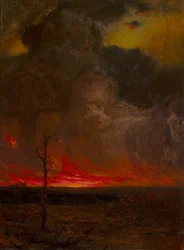 O tumulto das nuvens, o fogo feroz e derretido do sol (óleo sobre tela)