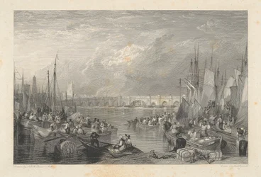 A velha ponte e vicinidade de Londres