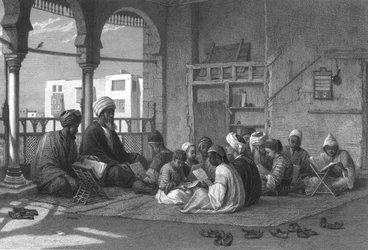A escola de Sooltan Hassan, c1869