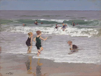 Crianças brincando no surf