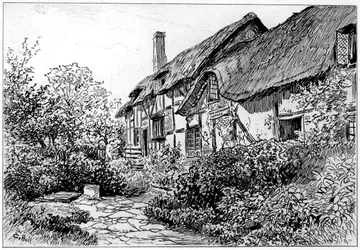 Casa de Anne Hathaways em Shottery, Stratford-upon-Avon, Warwickshire, 1885