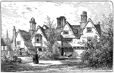 A casa do Dr. John Hall, Statford-upon-Avon, Warwickshire, 1885.