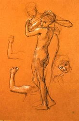 Estudo para Idle Fears (II), 1893 (giz no papel)