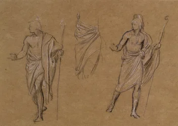 Estudo de pastores, c.1875 (giz no papel)