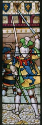 A aterrissagem do imperador Sigismund em Dover em 1416, detalhe, 1864 (vitral)