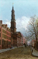 Igreja de São João, Varick Street, Nova York, 1914 (óleo no tabuleiro da academia)