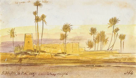 Perto de Wady Halfeh, 5:30 pm, 6 de fevereiro de 1867 (tinta e wc)