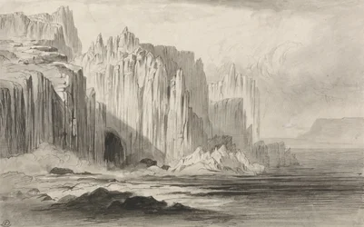O Capo Sant&39;Angelo, Amalfi, c.1885 (caneta e tinta com lavagem sobre papel)