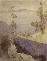 O Mosteiro de Esphigmenou (aguarela)