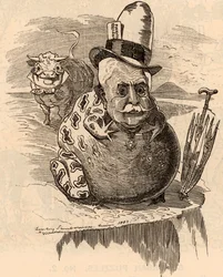 Desenho animado de Ferdinand de Lesseps