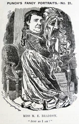 Retrato ilustrado de Mary Elizabeth Braddon (Maxwell)