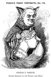 Phineas Taylor Barnum 1810-1891, artista americano, 1884