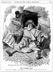 The Pilgrims Rest, caricatura de Paul Kruger, político sul-africano, 1900