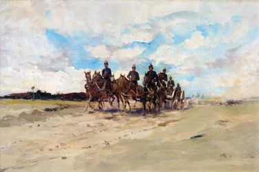 Artilharia real, uma equipe de arma de campo em marcha, 1897