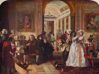 Dr. Johnson em Ante-Room of Lord Chesterfield, 1748, c1915