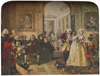 Dr. Johnson na ante-sala de Lord Chesterfield, esperando uma audiência, 1748, 1845, c1950.