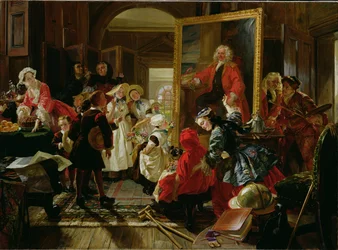 O estúdio de Hogarth em 1739 (óleo sobre tela)