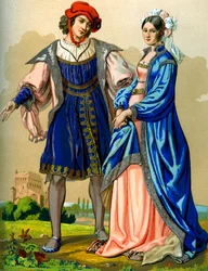 Um nobre casal francês no final do século XV 1849.