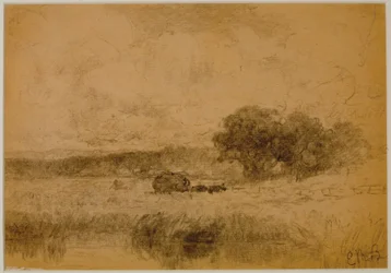Paisagem, Madeiras (#13) c. 1880 (grafite sobre papel)