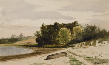 Paisagem com Log na Praia (#40), c. 1880 (aquarela sobre papel)