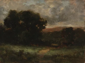 Paisagem sem título com prado e árvores, s.d.