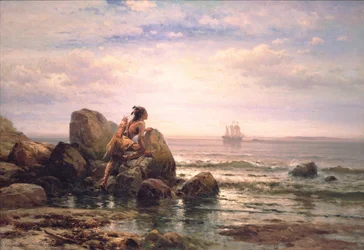 Henrik Hudson a entrar no porto de Nova Iorque, 11 de setembro de 1609