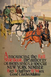 Capa de revista de moda masculina para The Fall Style Book, 1911