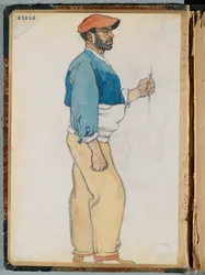Esboço de um homem espanhol, 1906 (wc e grafite sobre papel)