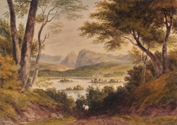 Paisagem com lago e cordilheira