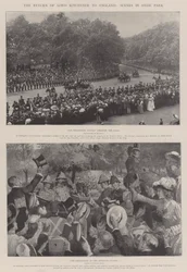O retorno de Lord Kitchener para a Inglaterra, cenas no Hyde Park