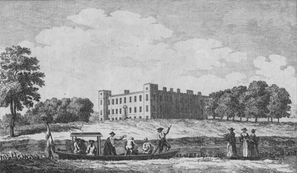 Sion House, vista de frente à Igreja de Isleworth, c1760