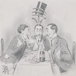 Um almoço comemorado um Trois (The Three Isaacs) 1900