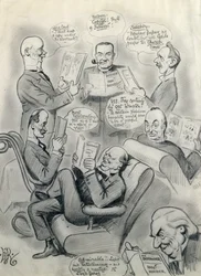 The Bystander 1000º Número, com Lord Cave (1856-1928) Stanley Baldwin (1867-1947) Lord Salisbury (1861-1947) Herbert Asquith (1852-1928) e Winston Churchill (1874-1965)
