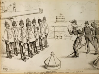 História não registada! Conta-se aos fuzileiros navais a bordo do HMS Taradiddle a determinação do Governo de Sua Majestade, como concessão aos preconceitos das potências continentais, de evacuar o Egito em data próxima: provavelmente no primeiro de abril