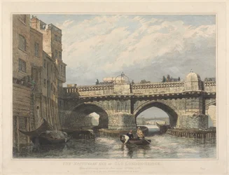 A extremidade de Southwark da antiga Ponte de Londres