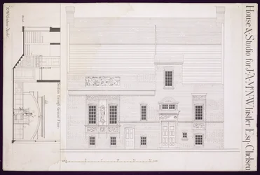 Design para House und Studio para JAM Whistler Esq, Chelsea, c.1877-78 (ver também 176477)